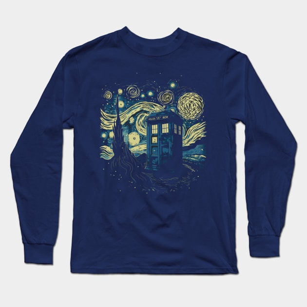 The Starry Tardis Long Sleeve T-Shirt by DesignedbyWizards